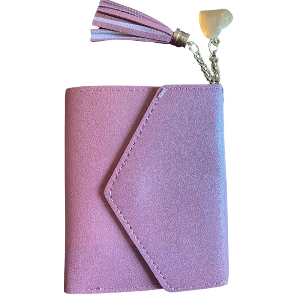 Pink Vegan Leather Mini Envelope Wallet